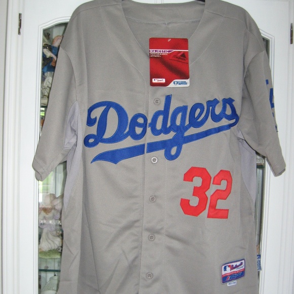 NEW LOS ANGELES DODGERS #32 SANDY KOUFAX COOL BASE XL GRAY REPLICA JERSEY - Picture 2 of 8
